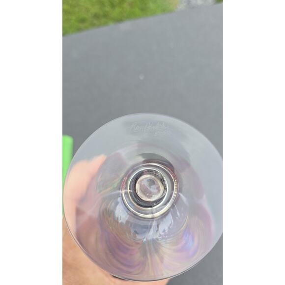 Ron Hinkle Art Glass Vase 2006 Iridescent Swirl Pedestal Signed Handmade Decor - Picture 11 of 12